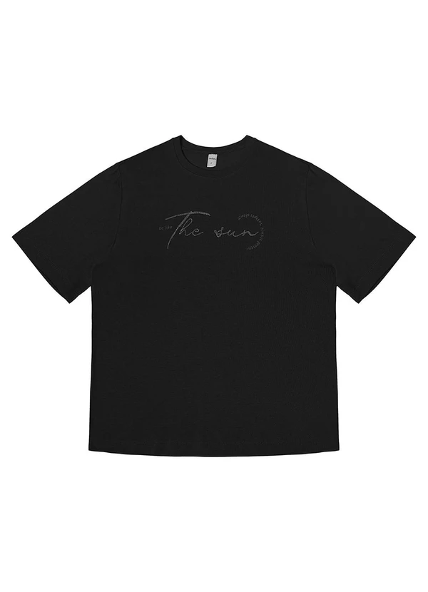 Rovitex - Blusa Feminina Manga Curta Visco Tricot Preto