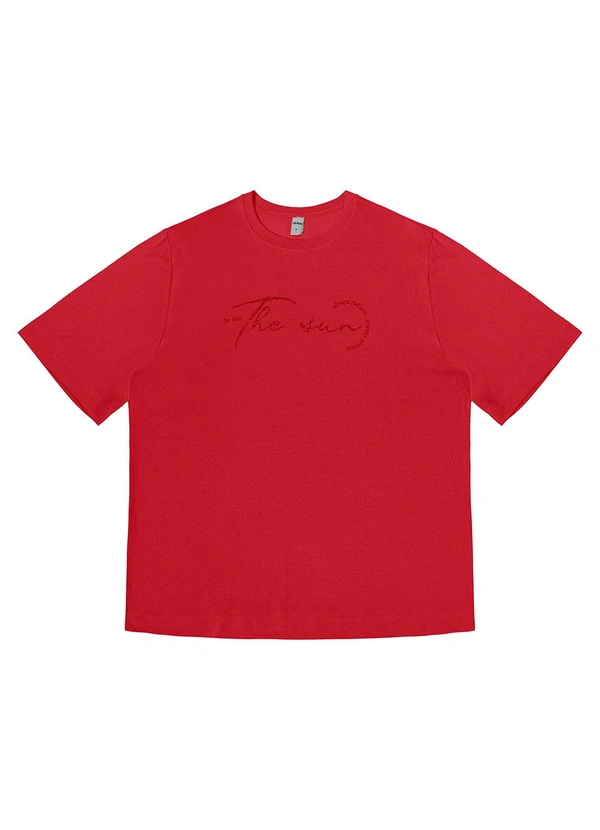 Rovitex - Blusa Feminina Manga Curta Visco Tricot Vermelho