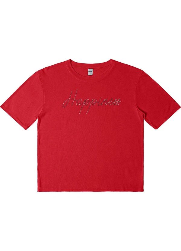 Rovitex - Blusa Feminina Manga Curta Visco Tricot Vermelho