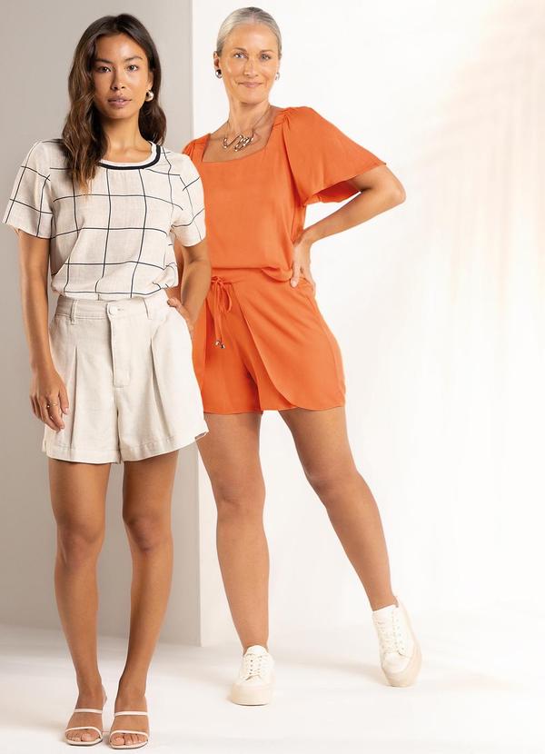 Marialícia - Blusa Feminina Manga Flare Laranja 3