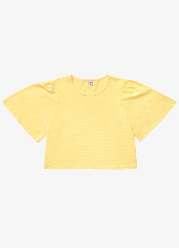 Rovitex - Blusa Feminina Manga Franzida Amarelo 5