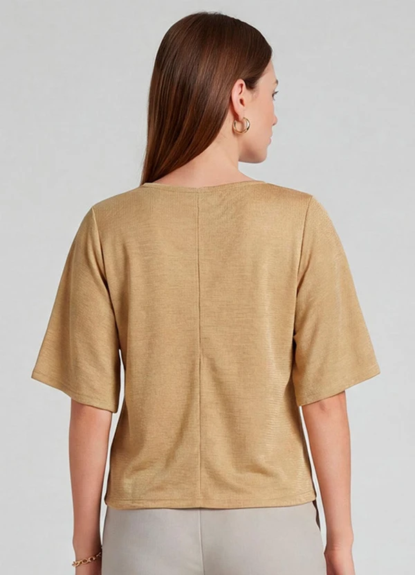 Infinita Cor - Blusa Feminina Manga Gôde Ampla Amarelo 2