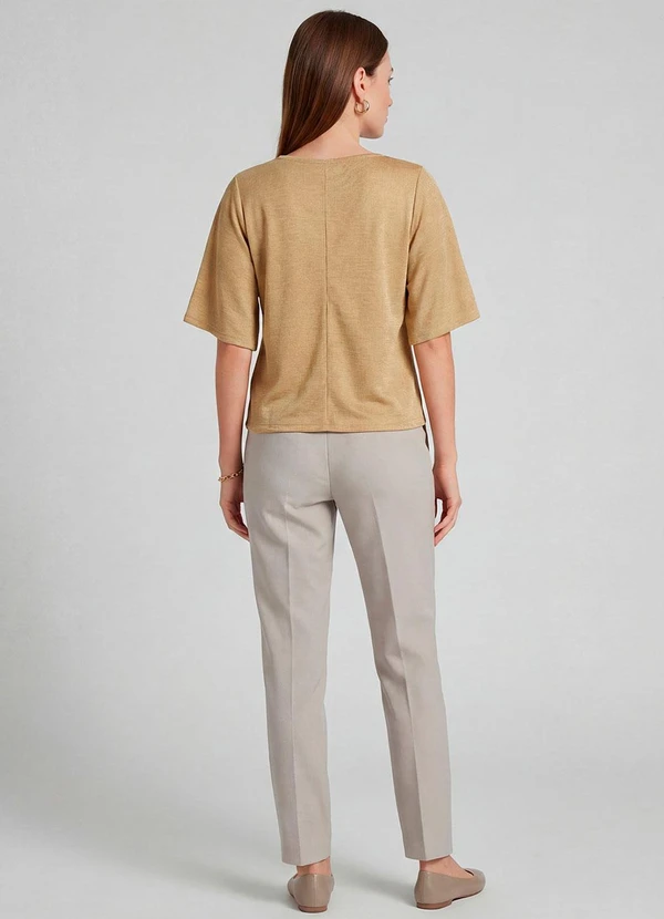 Infinita Cor - Blusa Feminina Manga Gôde Ampla Amarelo 4