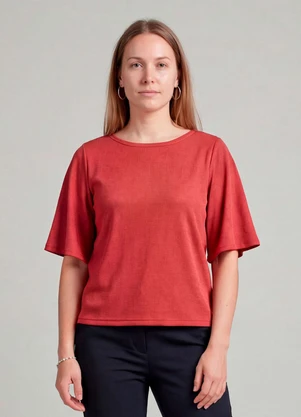 Infinita Cor - Blusa Feminina Manga Gôde Ampla Laranja - INFINITA COR