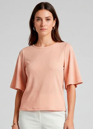 Infinita Cor - Blusa Feminina Manga Gôde Ampla Rosa - INFINITA COR