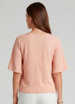 Infinita Cor - Blusa Feminina Manga Gôde Ampla Rosa - INFINITA COR