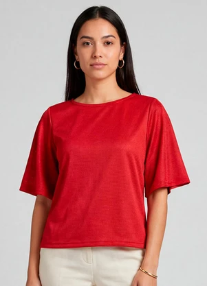 Infinita Cor - Blusa Feminina Manga Gôde Ampla Vermelho - INFINITA COR