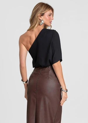 Dianna - Blusa Feminina Manga Única 7/8 Preto - DIANNA