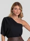 Dianna - Blusa Feminina Manga Única 7/8 Rosa - variação: Preto
