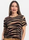 Infinita Cor - Blusa Feminina Amarelo - variação: Marrom