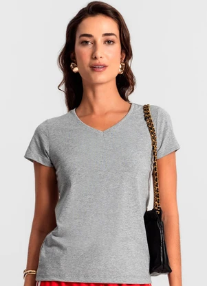Rovitex - Blusa Feminina Meia Malha 30 Básica Ko Cinza - ROVITEX