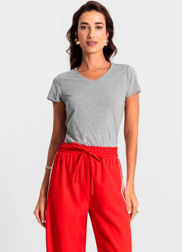 Rovitex - Blusa Feminina Meia Malha 30 Básica Ko Cinza 3