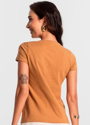 Rovitex - Blusa Feminina Meia Malha 30 Básica Marrom - ROVITEX