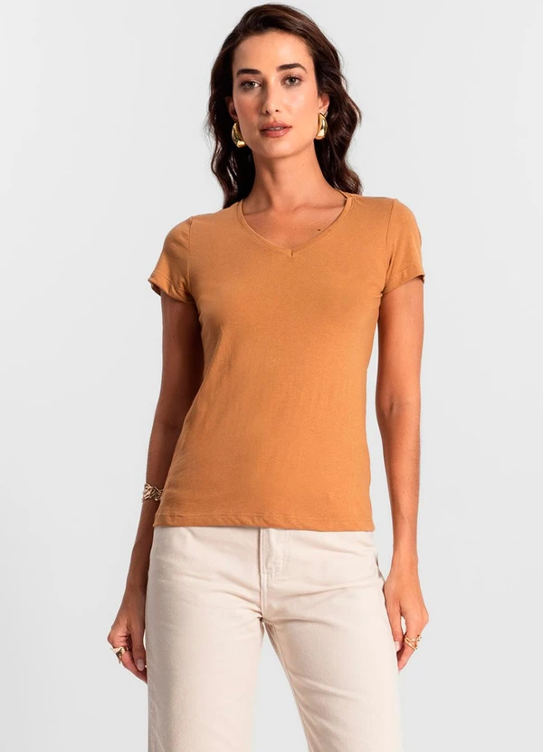 Rovitex - Blusa Feminina Meia Malha 30 Básica Marrom 3