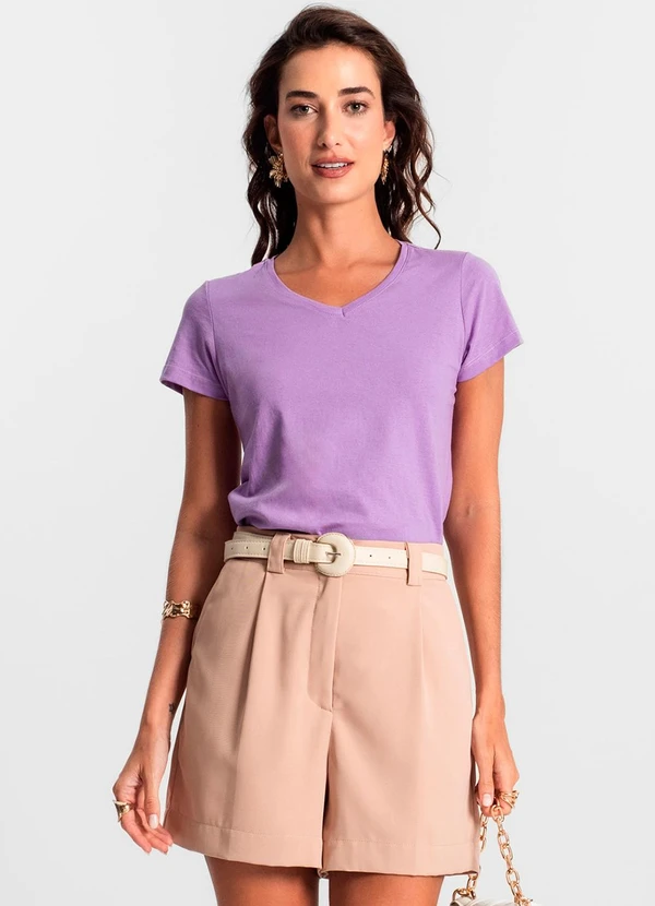 Rovitex - Blusa Feminina Meia Malha 30 Básica Roxo 3