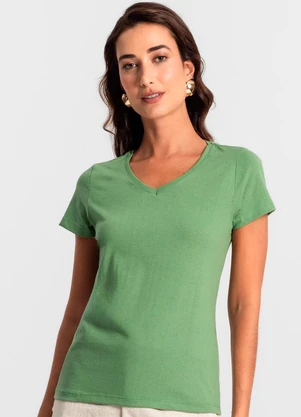 Rovitex - Blusa Feminina Meia Malha 30 Básica Verde - ROVITEX