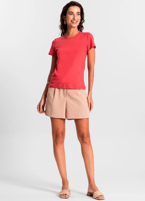 Rovitex - Blusa Feminina Meia Malha 30 Básica Vermelho 5