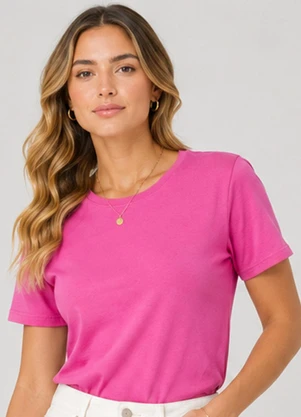 Rovitex - Blusa Feminina Meia Malha 30 Básica Rosa - ROVITEX
