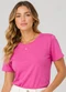 Rovitex - Blusa Feminina Meia Malha 30 Básica Amarelo - variação: Rosa