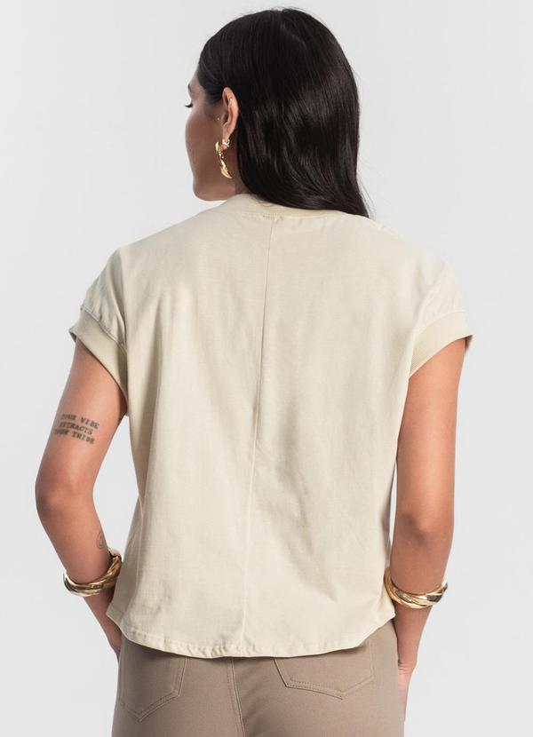 Rovitex - Blusa Feminina Meia Malha Bege 2