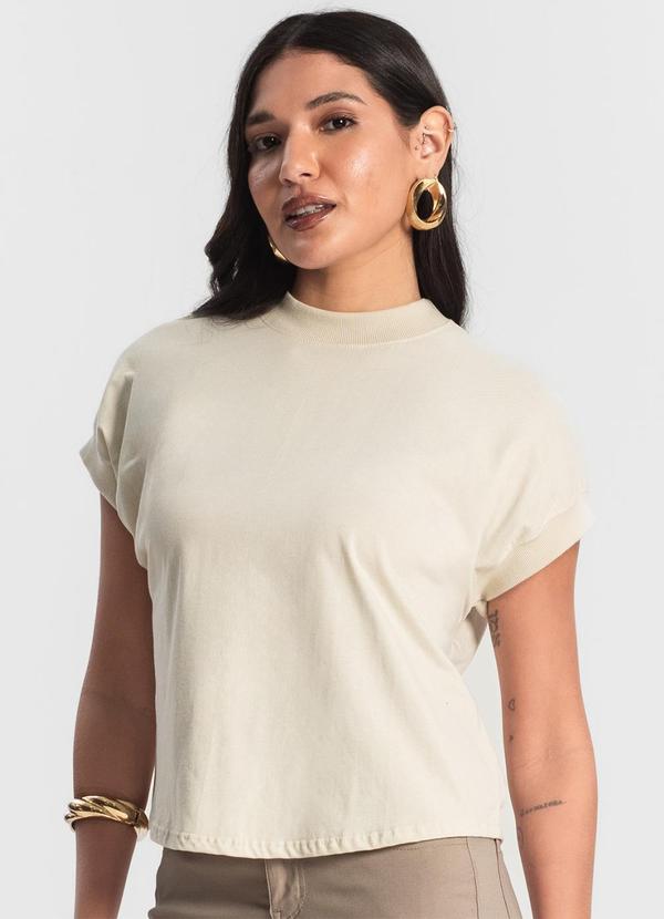 Rovitex - Blusa Feminina Meia Malha Bege 4