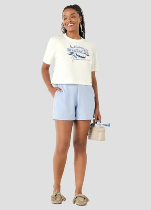 Cereja Rosa - Blusa Feminina Meia Malha Bege - CEREJA ROSA