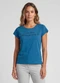 Infinita Cor - Blusa Feminina Meia Malha com Estampa Rosa - variação: Azul