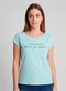 Infinita Cor - Blusa Feminina Meia Malha com Estampa Bege - variação: Azul