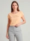 Infinita Cor - Blusa Feminina Meia Malha com Estampa Bege - variação: Laranja