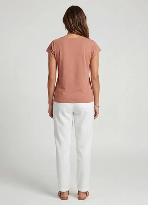 Infinita Cor - Blusa Feminina Meia Malha com Estampa Marrom - INFINITA COR