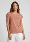 Infinita Cor - Blusa Feminina Meia Malha com Estampa Bege - variação: Marrom