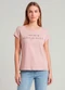 Infinita Cor - Blusa Feminina Meia Malha com Estampa Bege - variação: Rosa