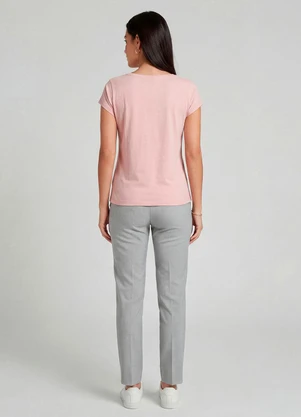 Infinita Cor - Blusa Feminina Meia Malha com Estampa Rosa - INFINITA COR