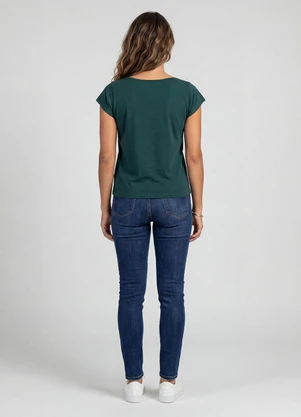 Infinita Cor - Blusa Feminina Meia Malha com Estampa Verde - INFINITA COR