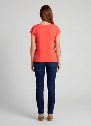 Infinita Cor - Blusa Feminina Meia Malha com Estampa Vermelho - INFINITA COR