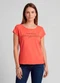 Infinita Cor - Blusa Feminina Meia Malha com Estampa Bege - variação: Vermelho