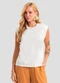 Dianna - Blusa Feminina Meia Malha com Ombreiras Rosa - variação: Bege