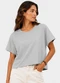 Infinita Cor - Blusa Feminina Meia Malha Maquinetado Bege - variação: Bege