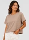 Infinita Cor - Blusa Feminina Meia Malha Maquinetado Marrom - variação: Marrom