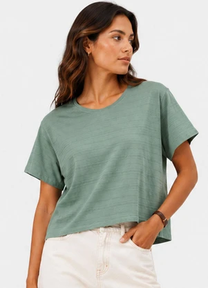 Infinita Cor - Blusa Feminina Meia Malha Maquinetado Verde - INFINITA COR