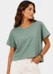 Infinita Cor - Blusa Feminina Meia Malha Maquinetado Marrom - variação: Verde