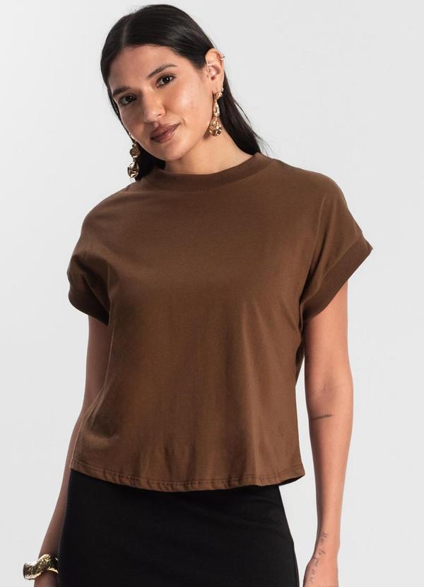 Rovitex - Blusa Feminina Meia Malha Marrom