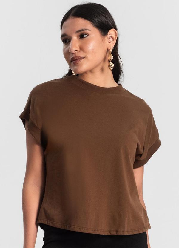 Rovitex - Blusa Feminina Meia Malha Marrom 2