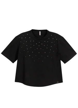 Marialícia - Blusa Feminina Meia Malha Preto - MARIALÍCIA