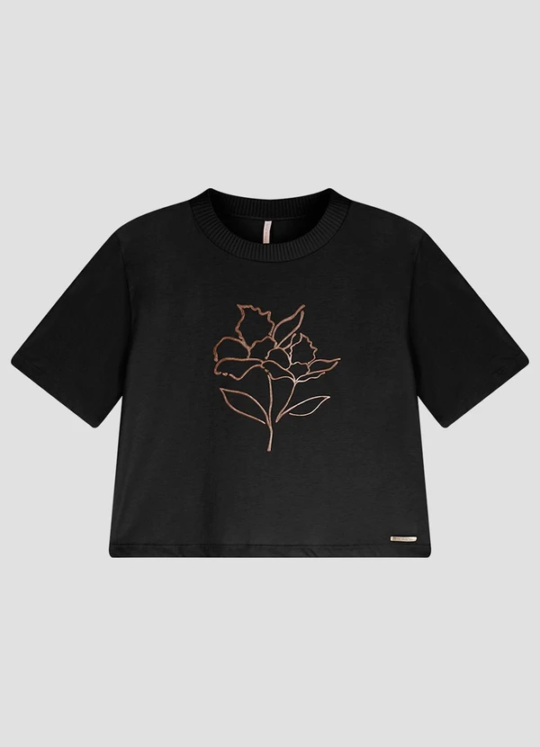 Cereja Rosa - Blusa Feminina Meia Malha Preto