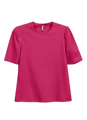 Marialícia - Blusa Feminina Meia Malha Rosa - MARIALÍCIA