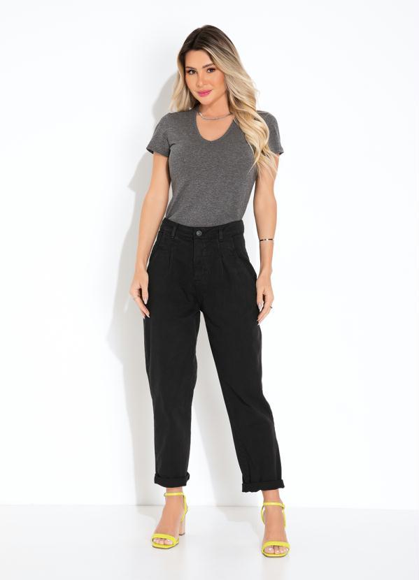 Basicamente - Blusa Feminina Mescla Baby Look com Decote V 5