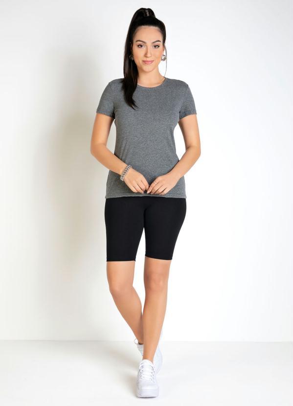 Basicamente - Blusa Feminina Mescla Baby Look Mangas Curtas 3