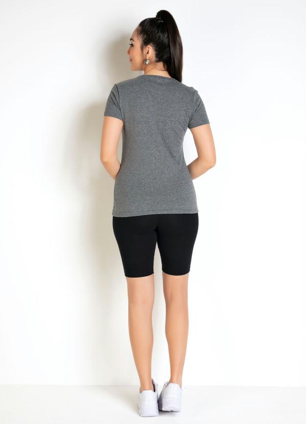 Basicamente - Blusa Feminina Mescla Baby Look Mangas Curtas 4