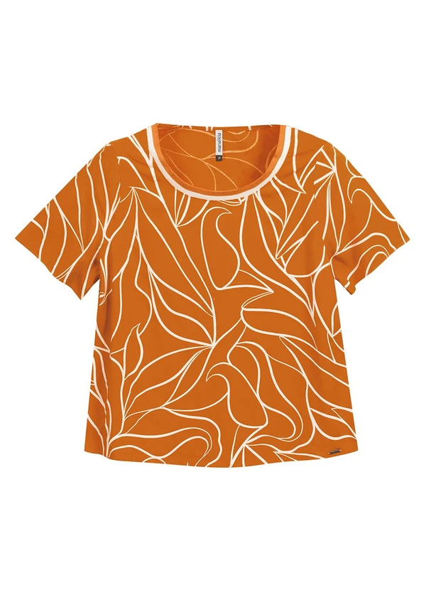 Marialícia - Blusa Feminina Minimalista Laranja
